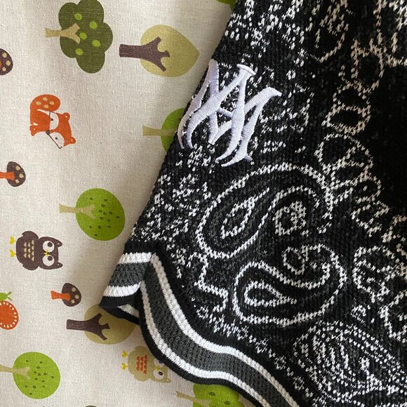 Amiri Mens Black Retro Print Sports Shorts Size M - Picture 5 of 7